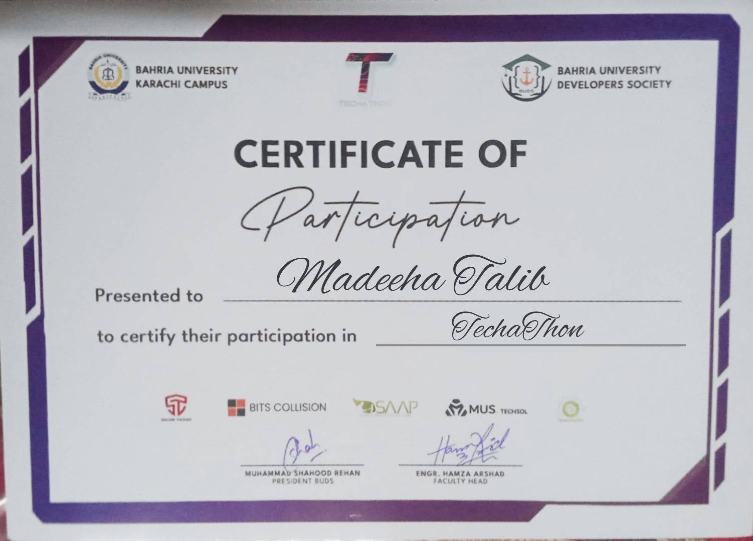 Techathon-Participation-Certificate